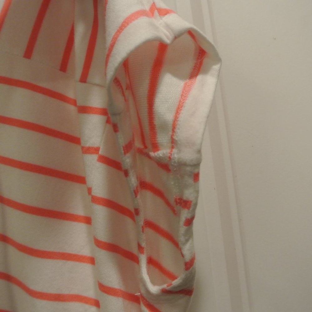 TALBOTS Women's Size 2XP Pink Striped No Sleeve Pullover Top Hood Med Weight - Picture 4 of 9